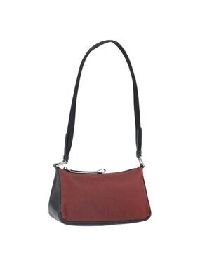 Authentic PRADA Shoulder Bag Nylon Red Silver